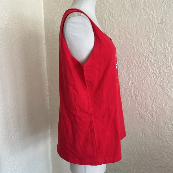 Vintage Deadstock 1990s Red White Blue Summer in USA Patriotic Tank Top KMart - Picture 7 of 11
